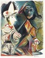Pierrot and Harlequin 1972 cubism Pablo Picasso